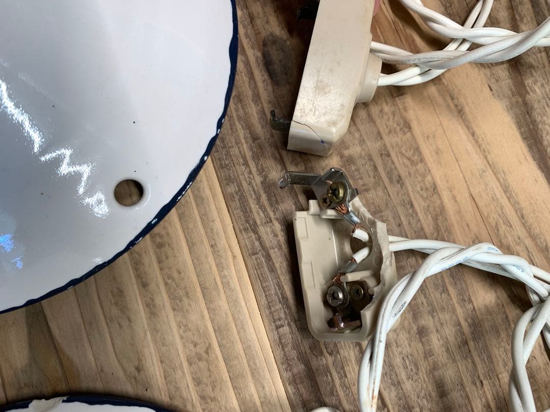 アンティーク　ホウロウ　照明　ペンダントライト