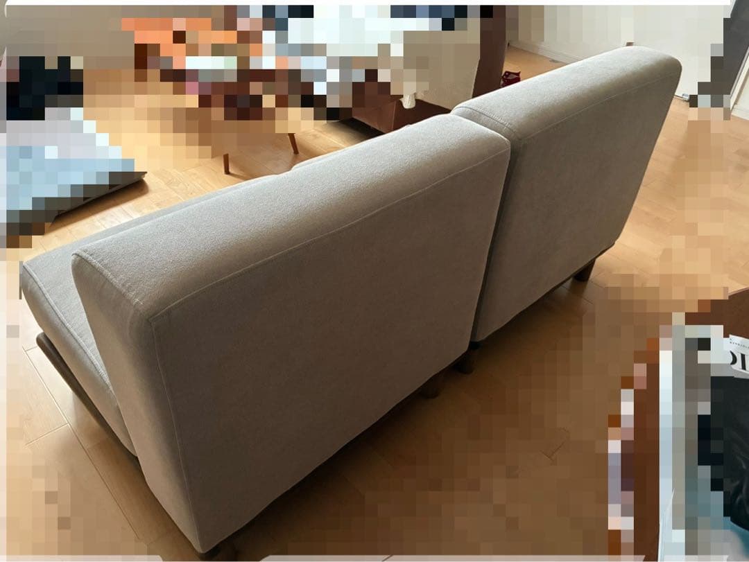 1人掛け ローソファ 2P ベージュファブリックモダンソファ Ivy アイヴィー