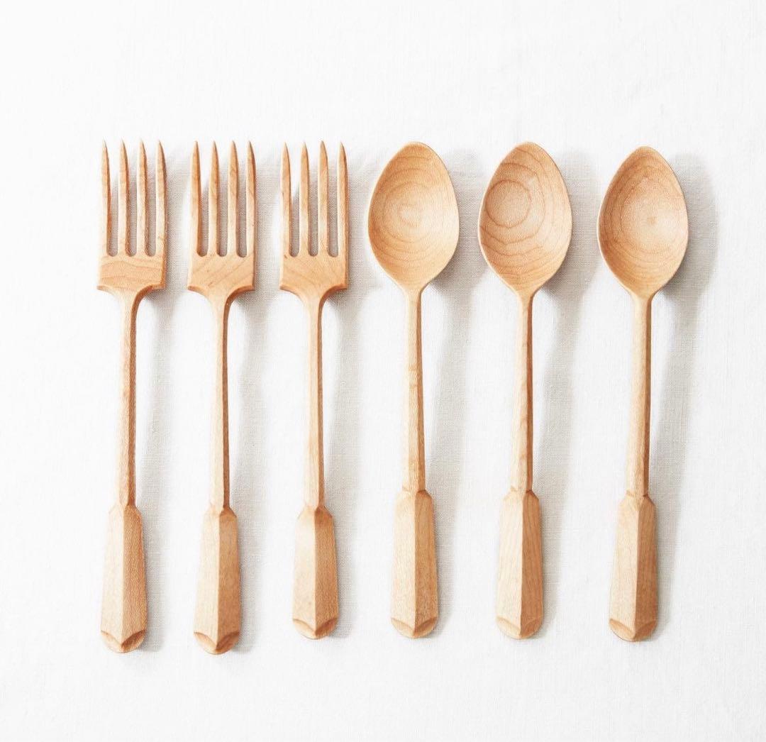 植月大輔さん 木のフォーク カトラリー 2本セットで