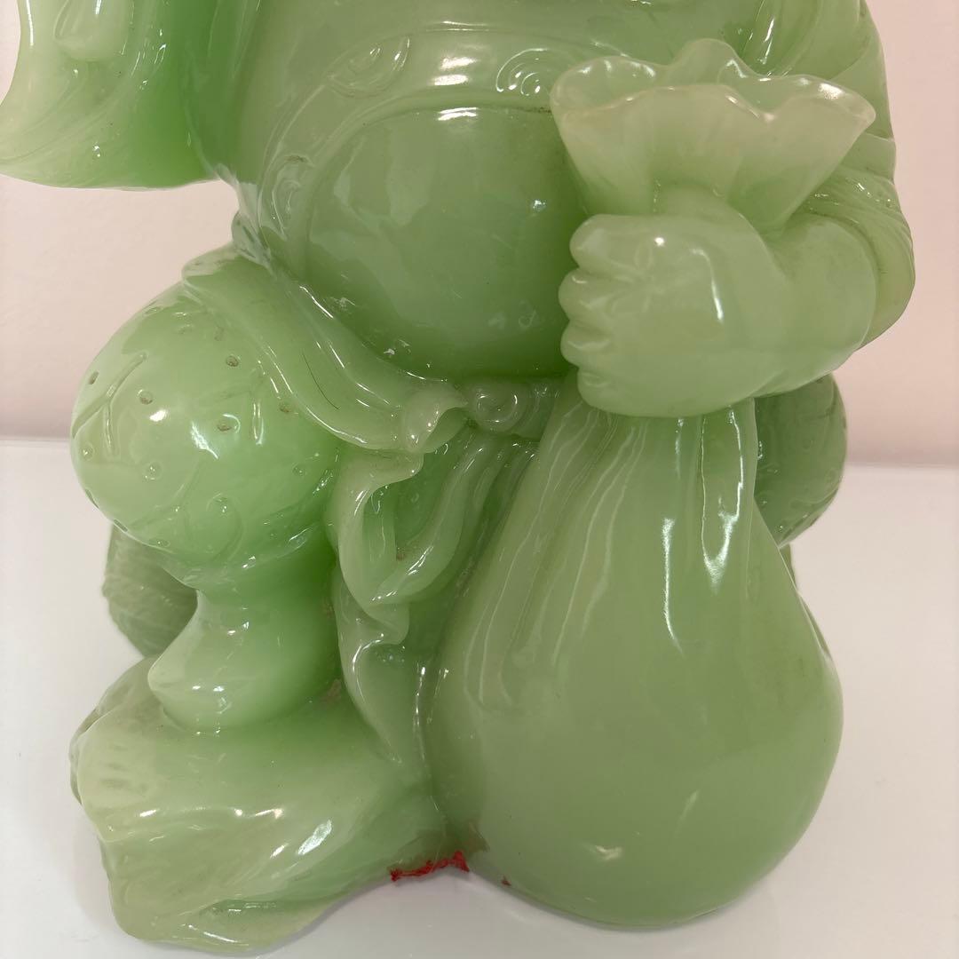 希少　大黒天　翡翠　グリーン　七福神　縁起物　置物　商売繁盛　金運 打ち出の小槌