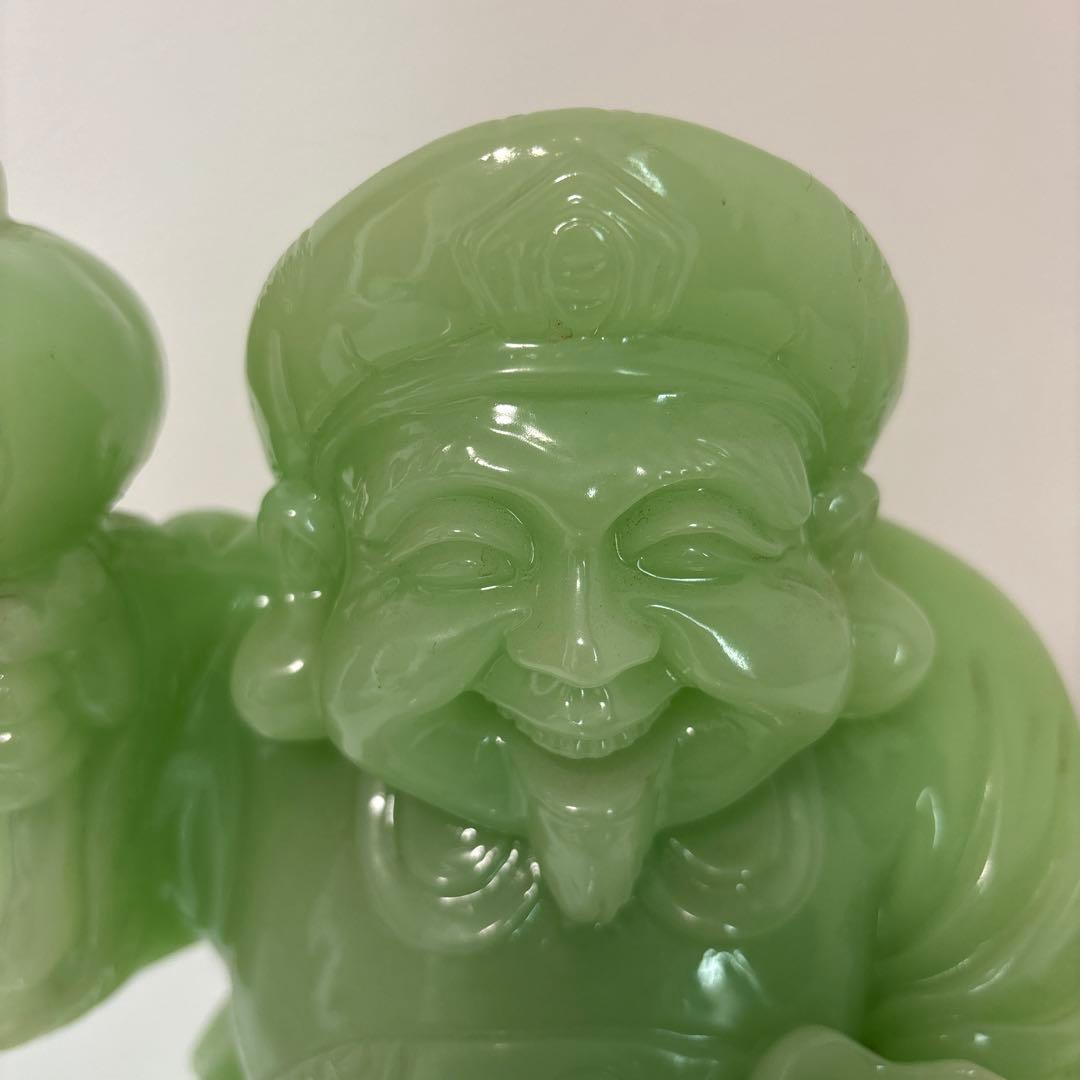 希少　大黒天　翡翠　グリーン　七福神　縁起物　置物　商売繁盛　金運 打ち出の小槌
