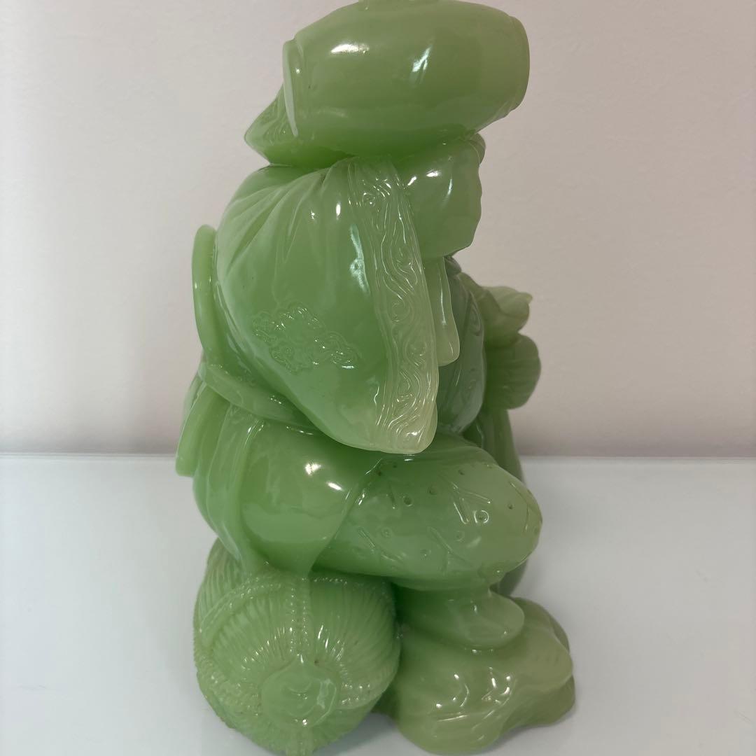希少　大黒天　翡翠　グリーン　七福神　縁起物　置物　商売繁盛　金運 打ち出の小槌