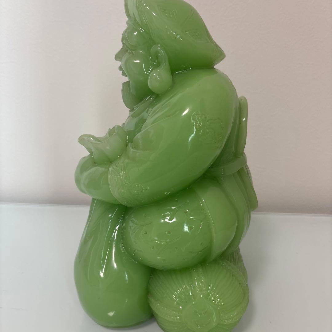 希少　大黒天　翡翠　グリーン　七福神　縁起物　置物　商売繁盛　金運 打ち出の小槌