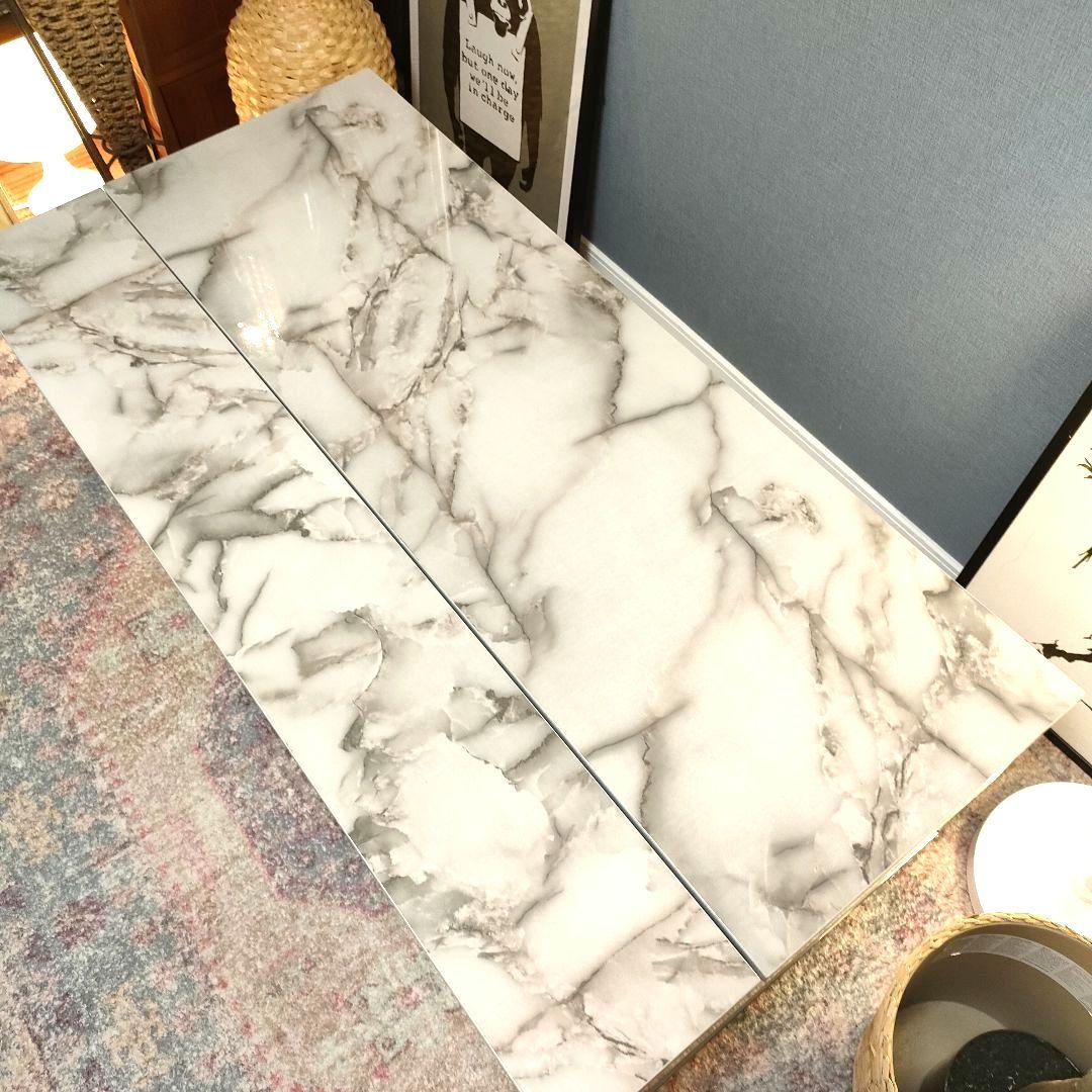 dinos ディノス 大理石調 昇降式 リビングテーブル 収納付き