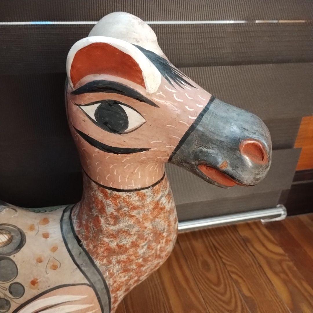 ヴィンテージ メキシコ トナラ焼 ラクダ 陶器 焼物 オブジェ 置物 一点物