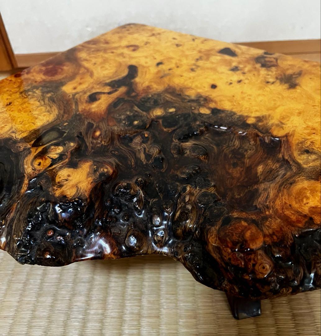 古木 四足 花梨 瘤 玉杢 花台 香台 盆栽台