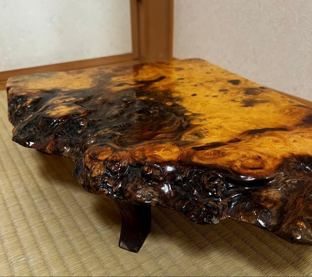 古木 四足 花梨 瘤 玉杢 花台 香台 盆栽台