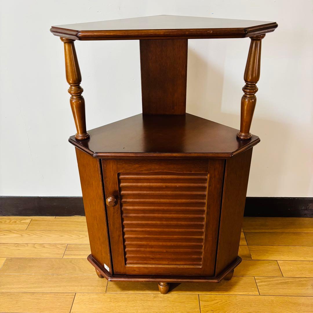 アヤノクラフト 三角コーナー棚 ラック 飾り棚 収納 木製 ビンテージ レトロ