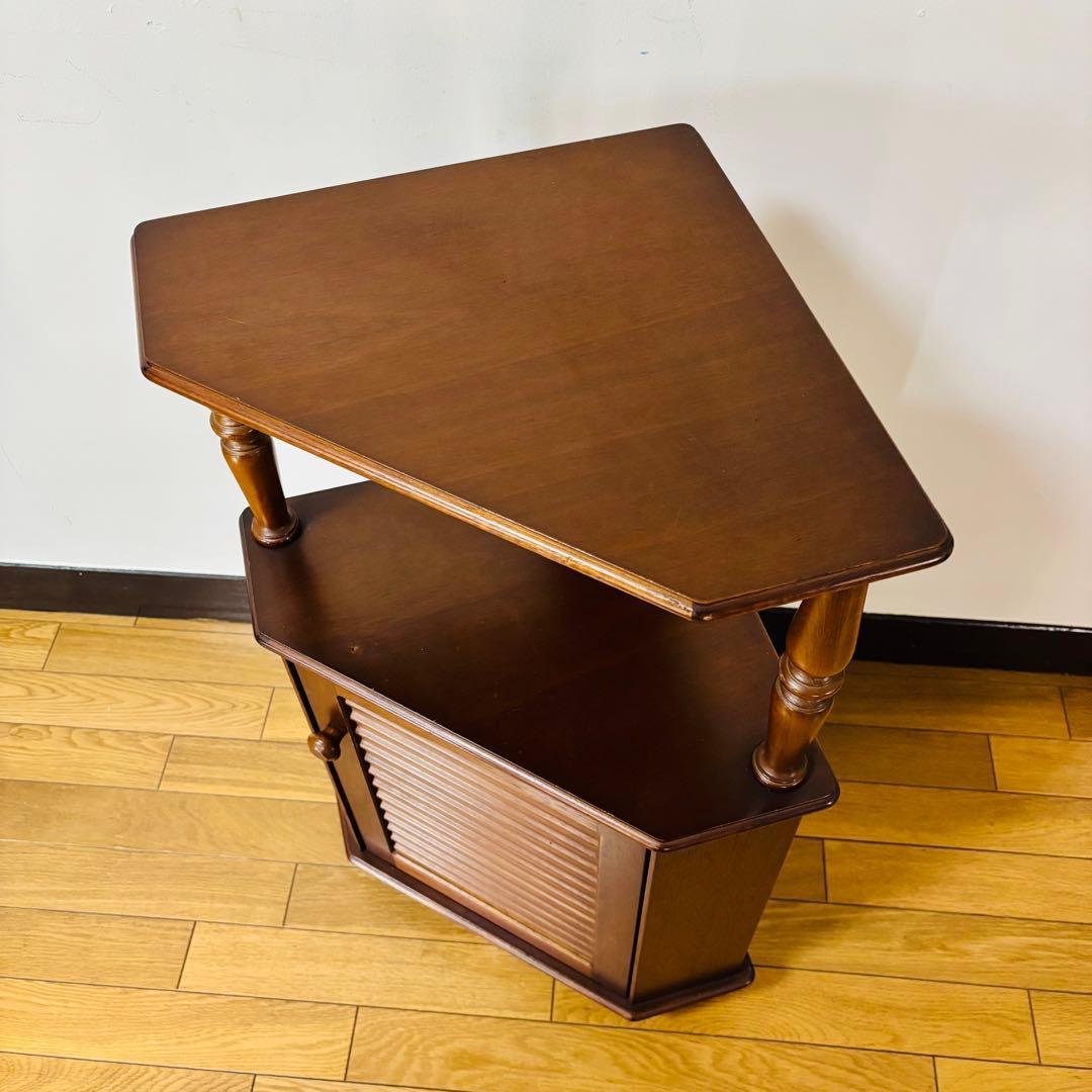 アヤノクラフト 三角コーナー棚 ラック 飾り棚 収納 木製 ビンテージ レトロ