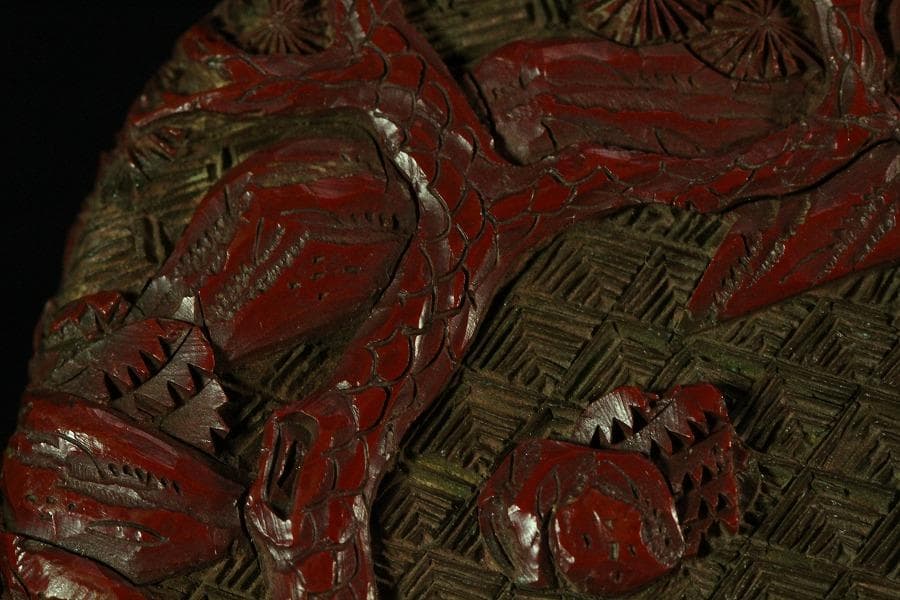 中国美術 堆朱 刻松下人物紋 香合(K-A833) - メルカリ