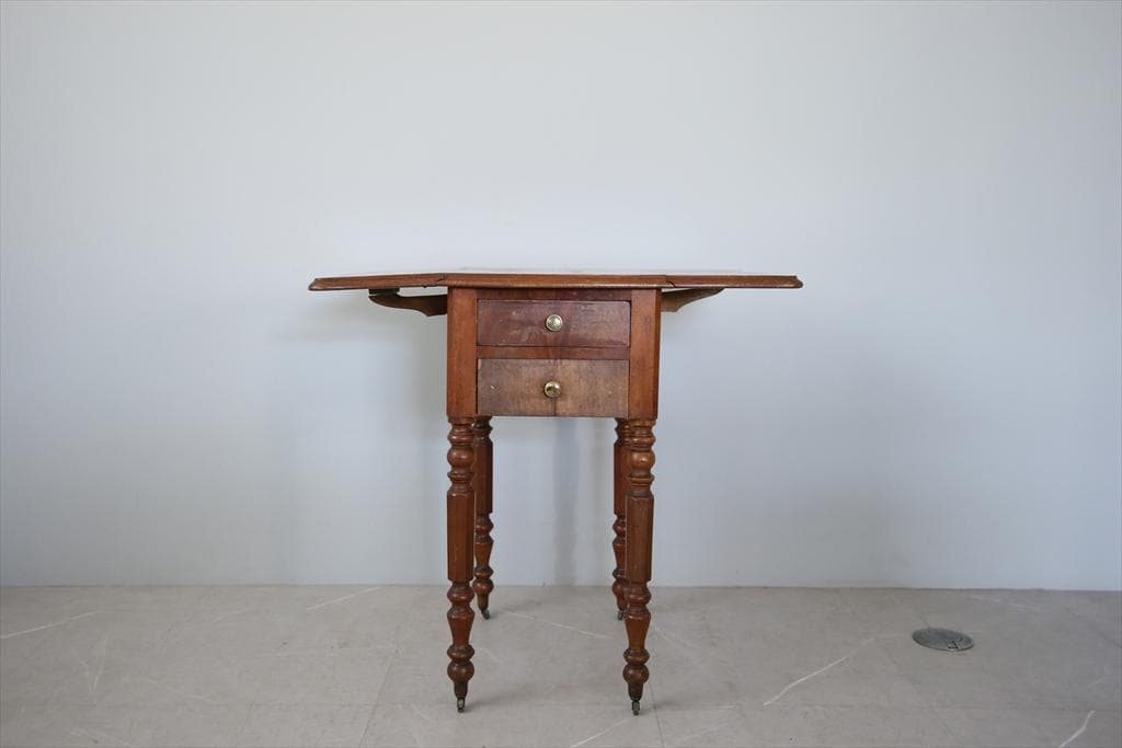 フランスアンティーク木製サイドキャビネット/ナイトテーブル机/飾り棚(90-34