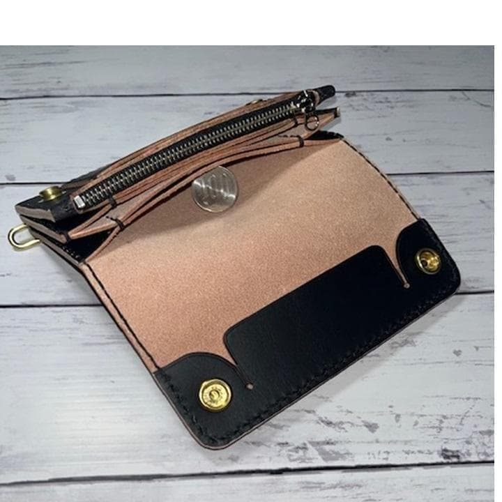 その商品いいねd(￣ ￣) ④ミドルトラッカー茶芯ホック真鍮/小判カン真鍮