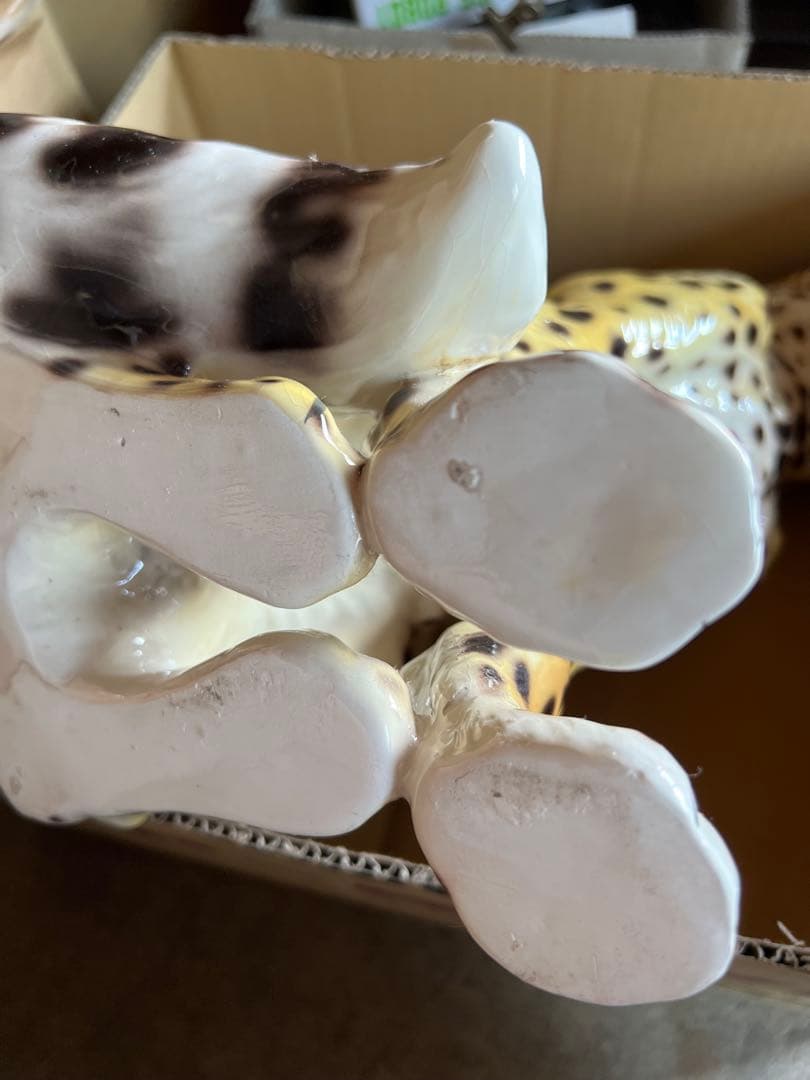 イタリア製 陶器 チーター 置物 インテリア 高さ(約)42.5cm オブジェ