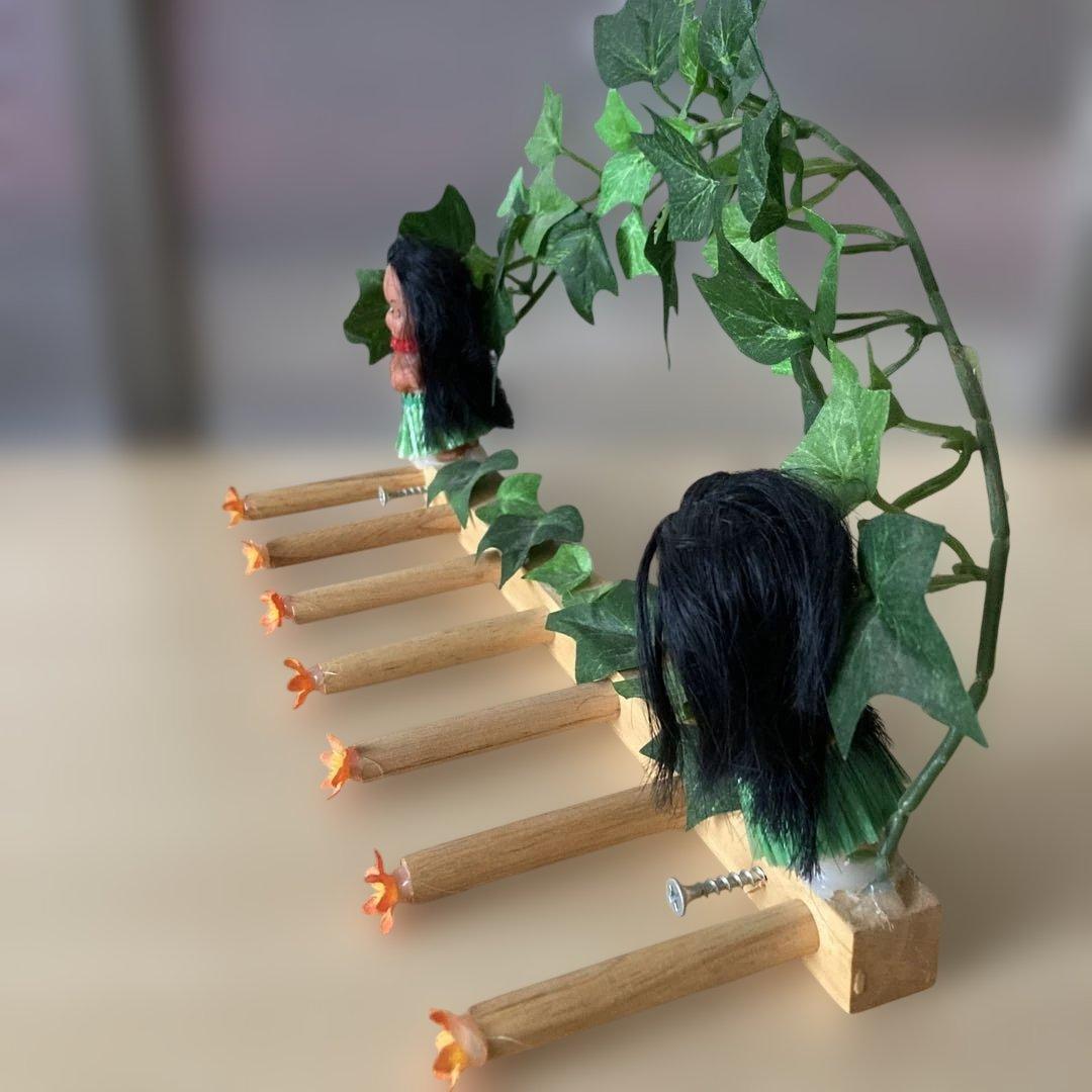 ハワイアン 日焼け ガングロ フラガール 装飾レイ アクセサリー掛け 年代物