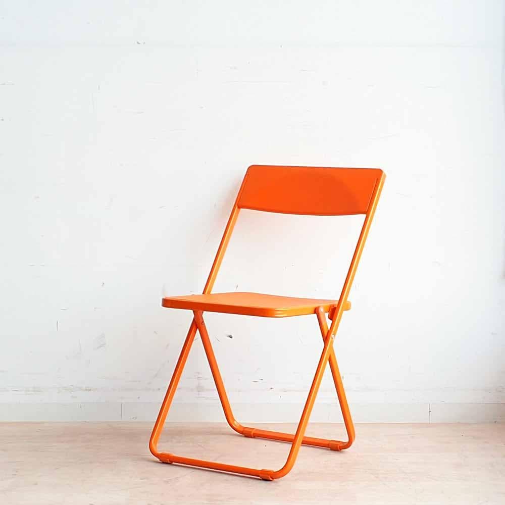 ビタミンカラーのフォールディングチェア オレンジ 折りたたみ椅子 ZR24298