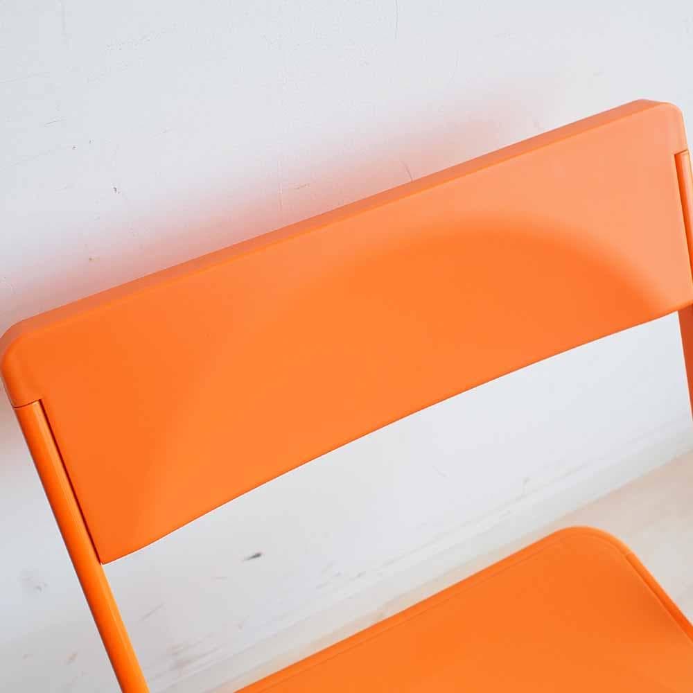 ビタミンカラーのフォールディングチェア オレンジ 折りたたみ椅子 ZR24298