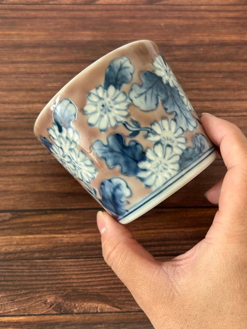 有田焼 陶祥窯 蕎麦猪口 古赤絵日菊　ペア