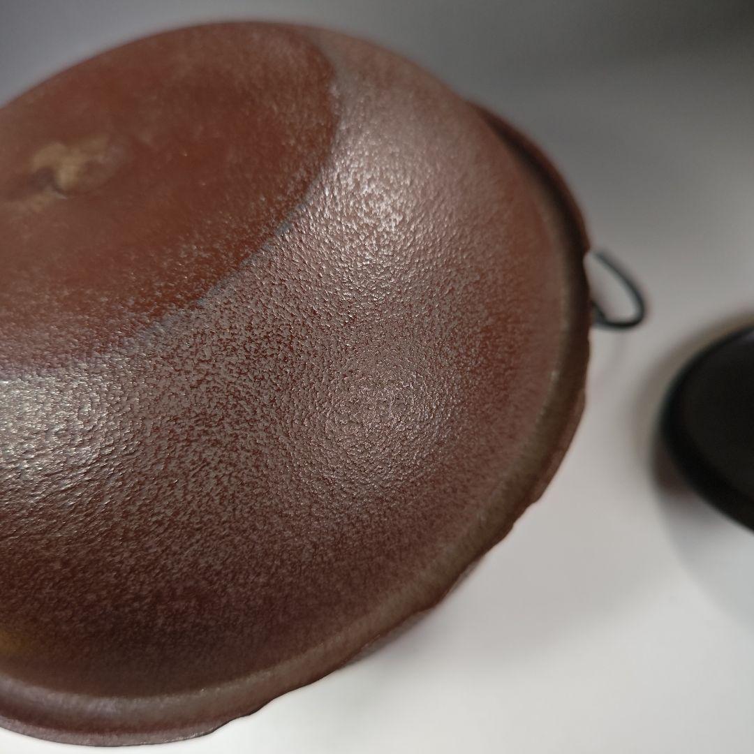 イ396 茶釜『釜師　佐藤浄清作』『細霰地文　真形羽釜　共箱』鉄釜　茶道具