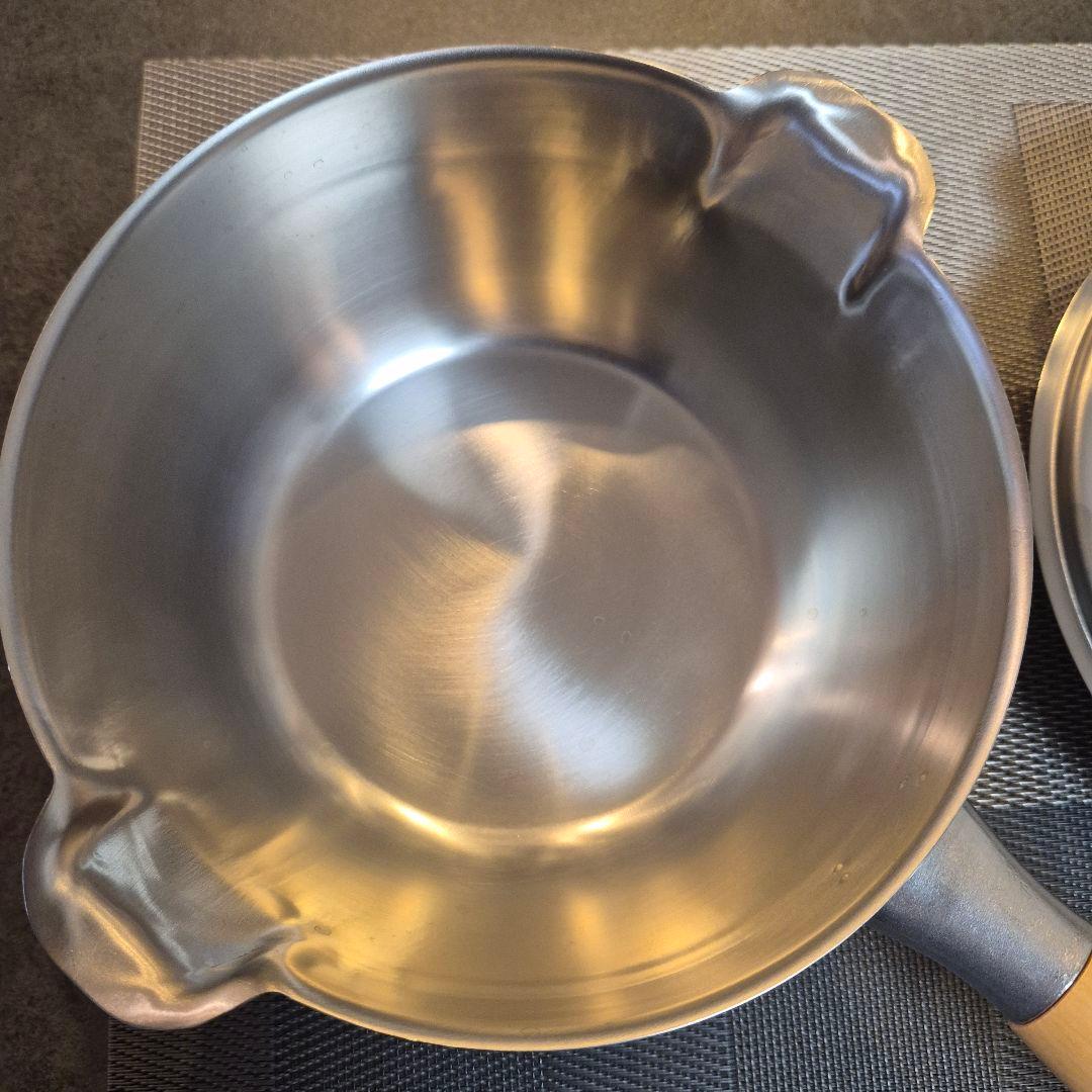 新品 aikata アイカタ 両口ステンレス雪平鍋フタ付き 18cm