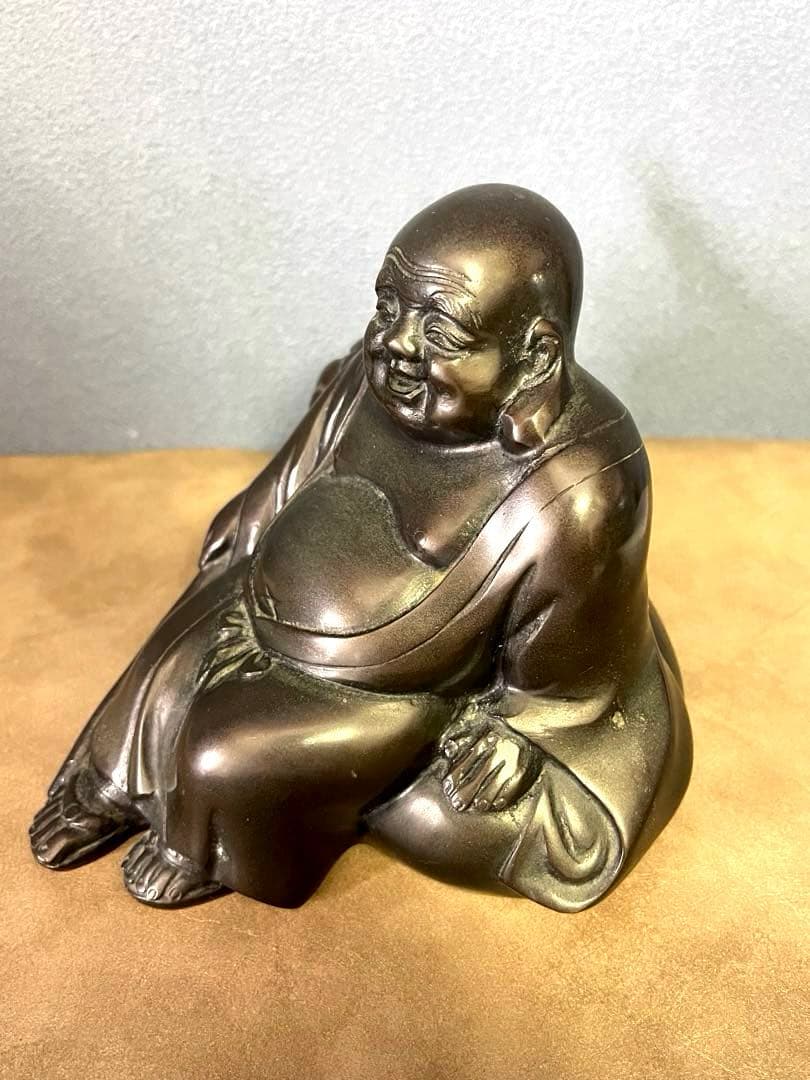 『高岡銅器』布袋様の置物　越井栄山作品