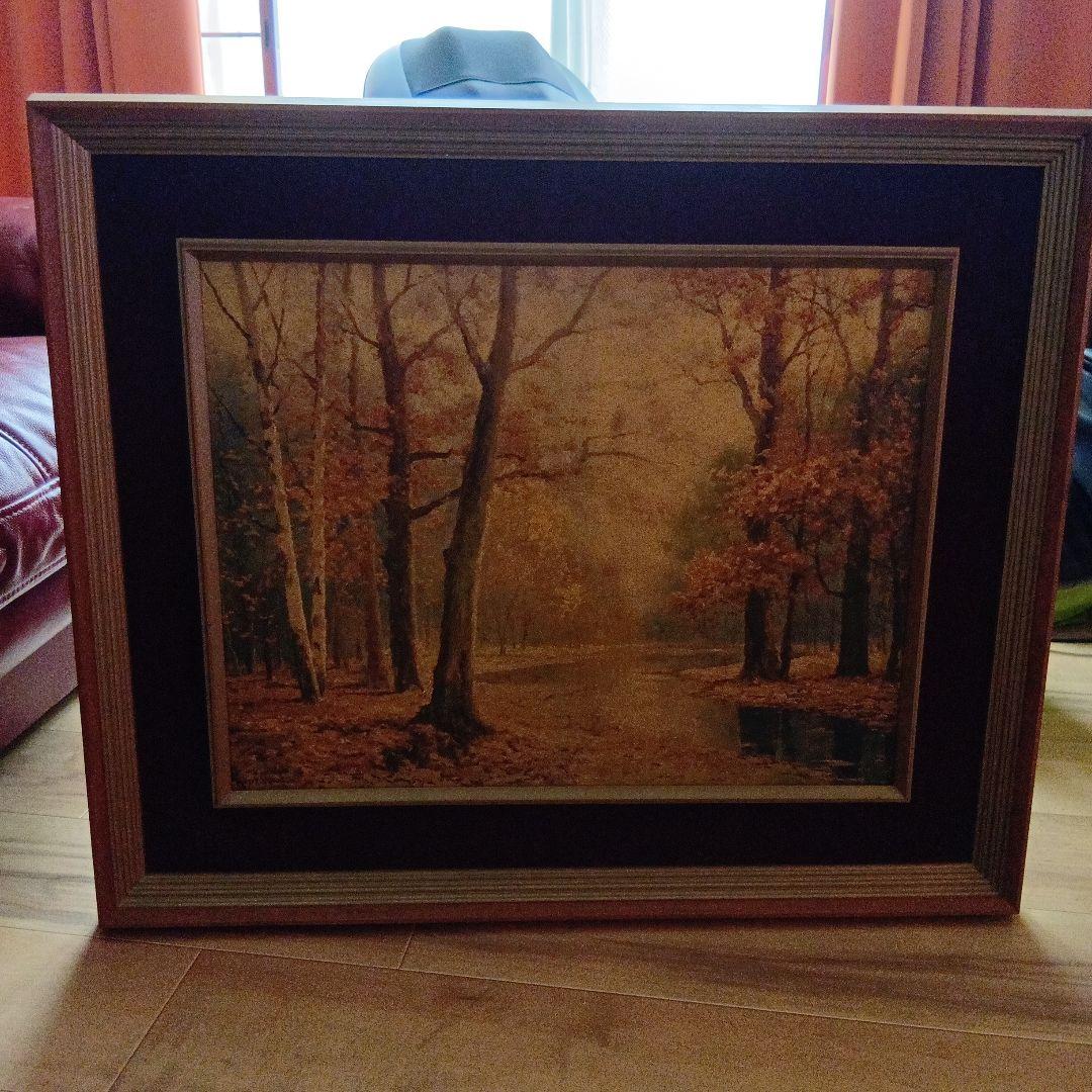 ☆画題 秋景色 ロバートウッド作 複製画 ビンテージ - メルカリ