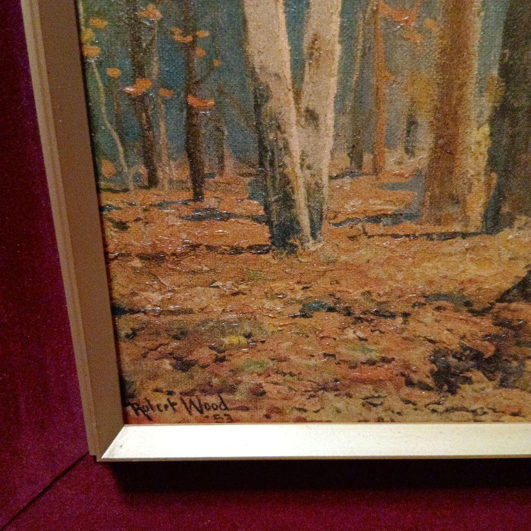 ☆画題 秋景色 ロバートウッド作 複製画 ビンテージ - メルカリ
