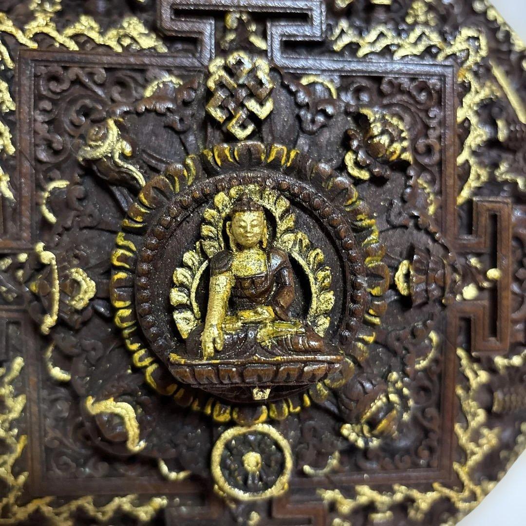 Mandala マンダラ 自作手作り木彫りです。