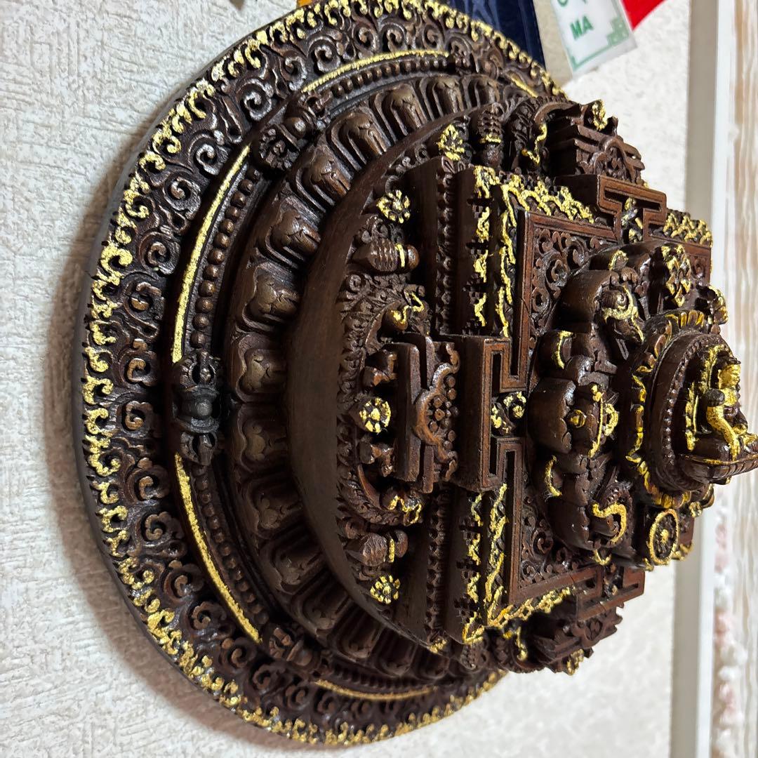 Mandala マンダラ 自作手作り木彫りです。