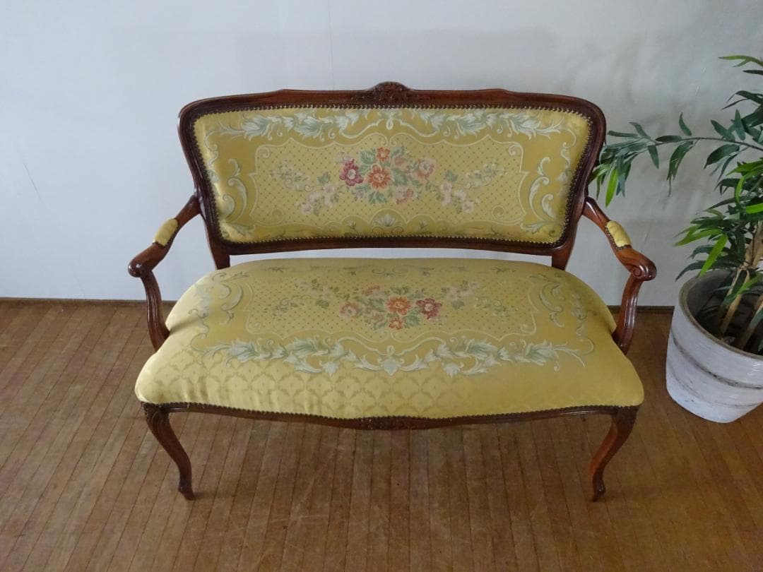 K0406様　イタリア家具　ヨーロピアンアンティーク調　2Pチェア　ラブソファ