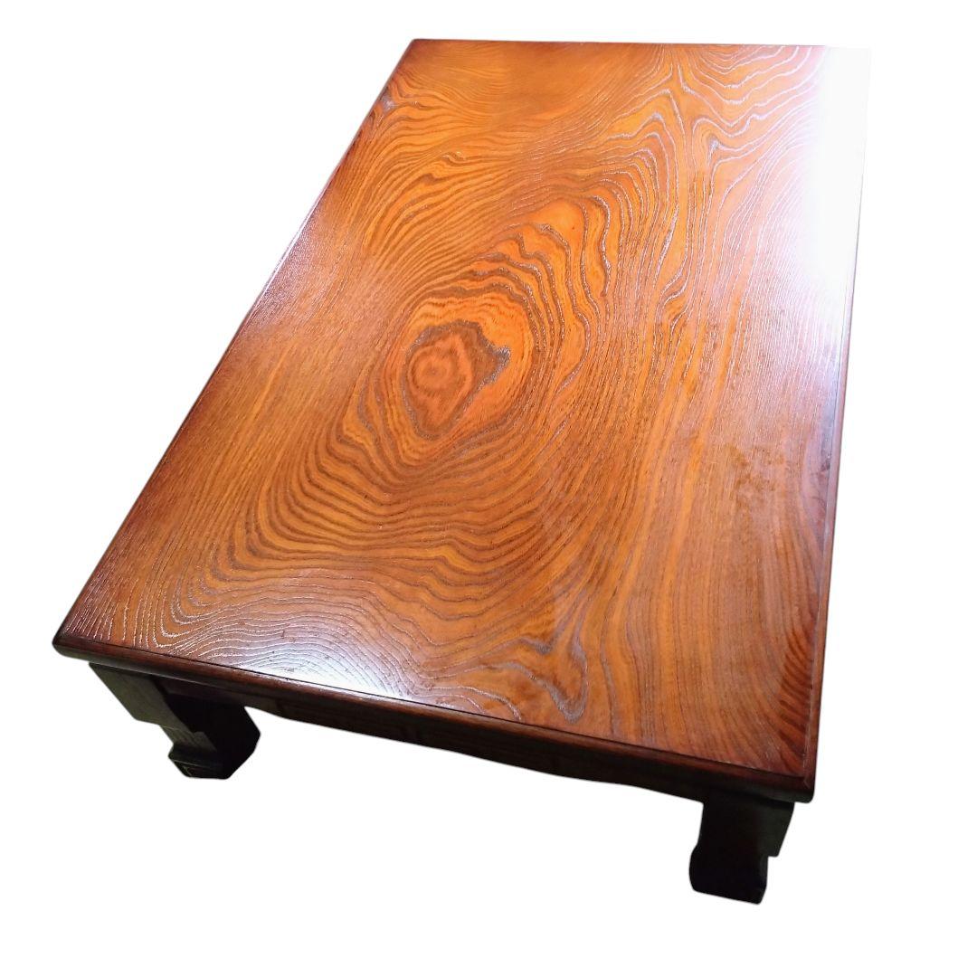 希少 アンティーク昭和レトロ 座卓 テーブル 座敷 彫刻 木彫り