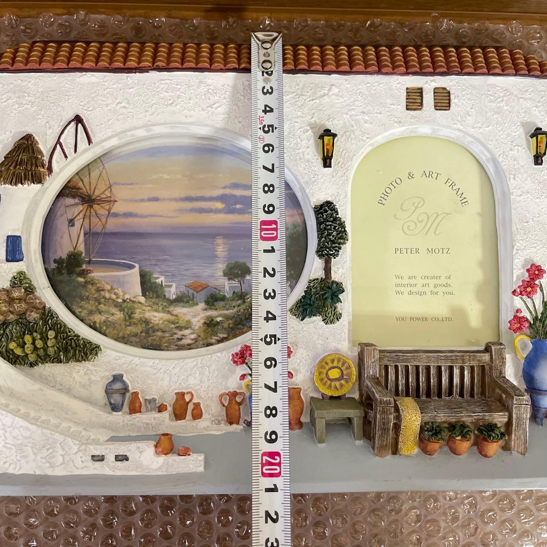 アンティーク　立体フォトフレーム　写真立て　窓　扉　家　花　階段　椅子　絵画