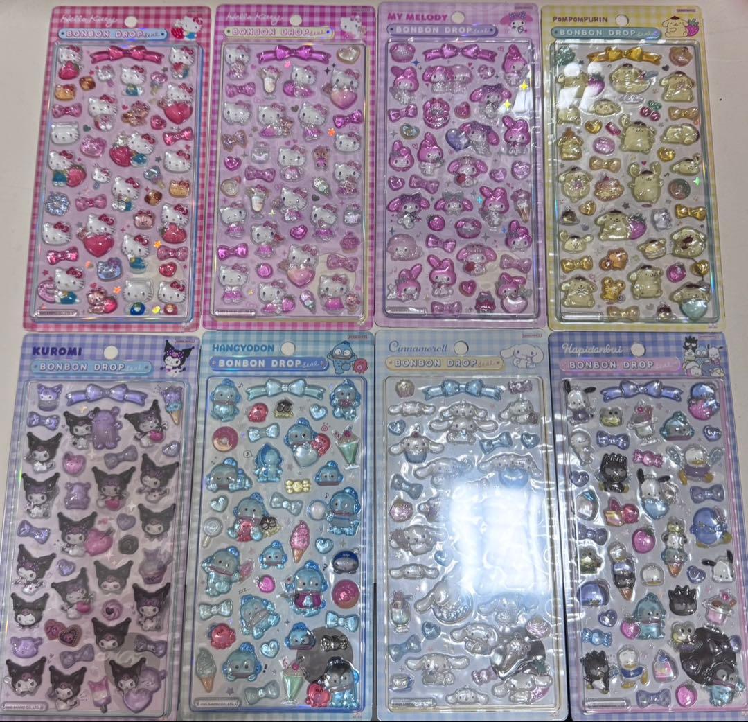 【正規品】 サンリオ 第2弾 ボンボンドロップシール 8点セット