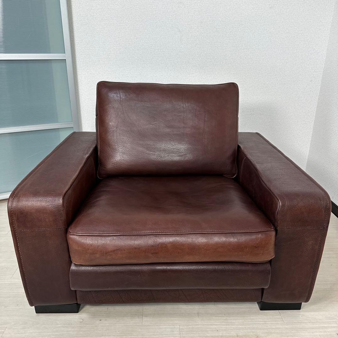 カリモク最高峰 ドマーニ 総革張り：本革 1人掛けソファ 1Pソファ iso※