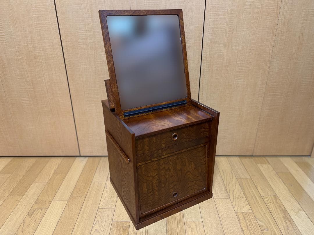 【新品】函鏡台 欅 回転鏡 和風 メイクボックス コンパクトドレッサー