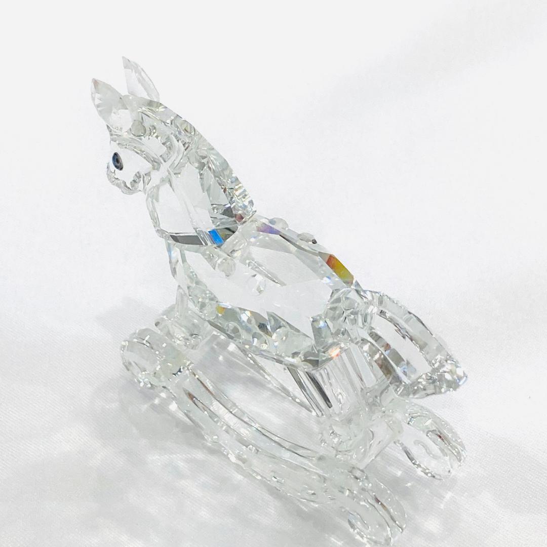 Y2503-235 スワロフスキー クリスタル ロッキングホース 馬 置物