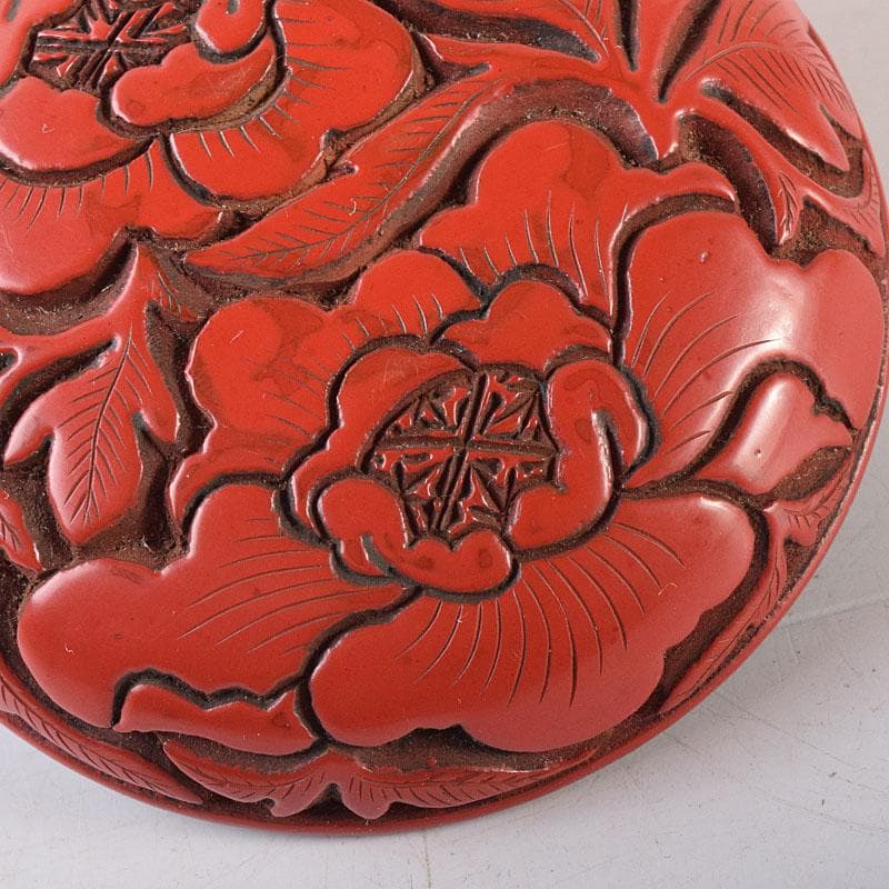 茶道具 堆朱 倶利雕 牡丹庵草 香合 在銘 共箱 V R8614 - メルカリ