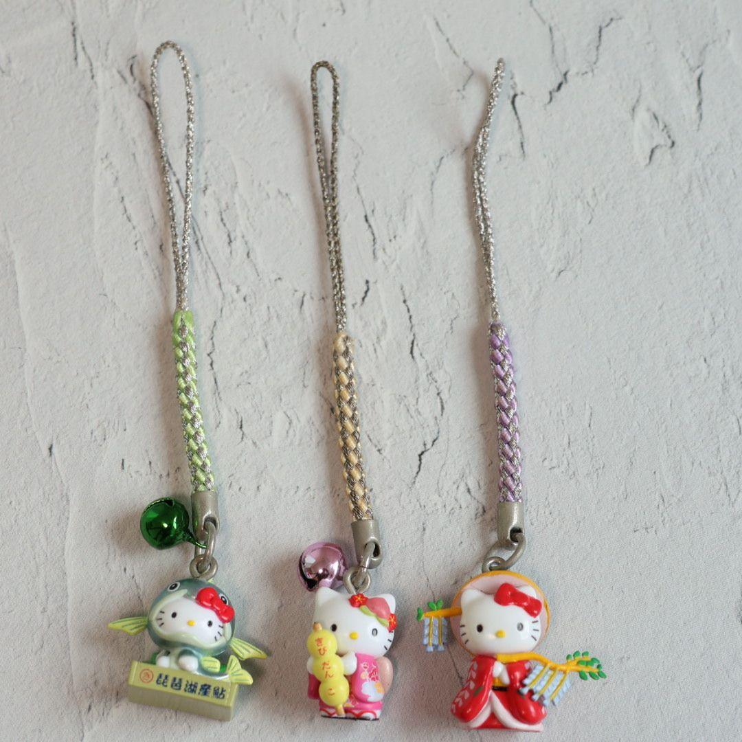 激レア・廃盤】ご当地キティ 根付け 3点セット（2002年〜2005年製