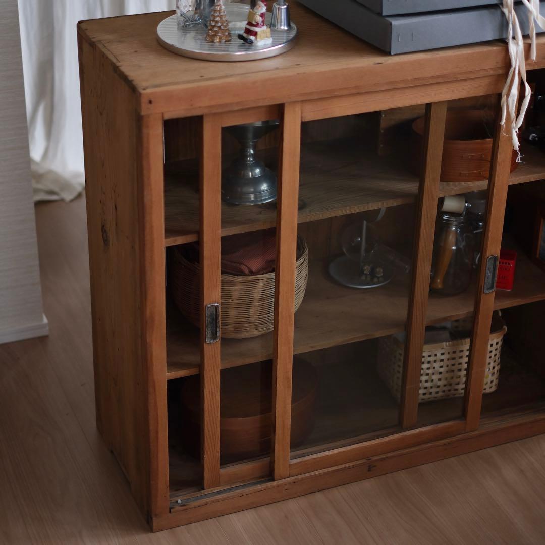 古家具 / アンティークガラス戸棚 / 無垢材②