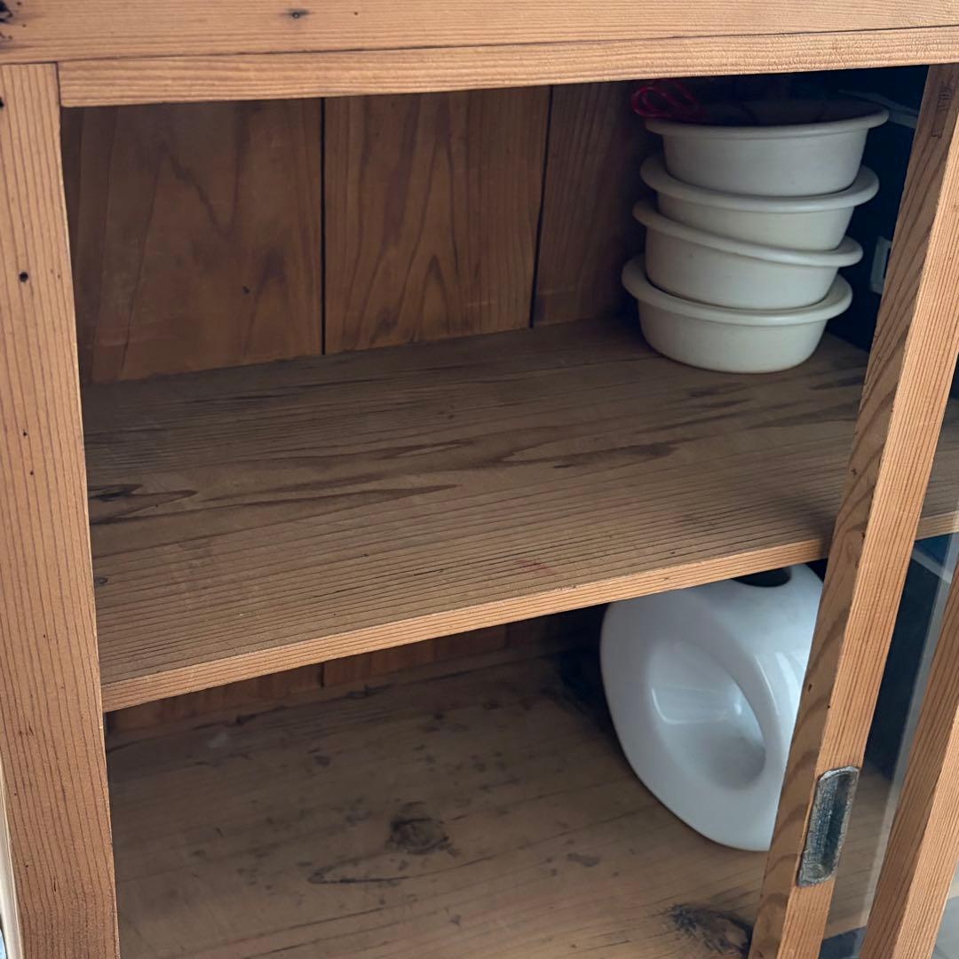 古家具 / アンティークガラス戸棚 / 無垢材②