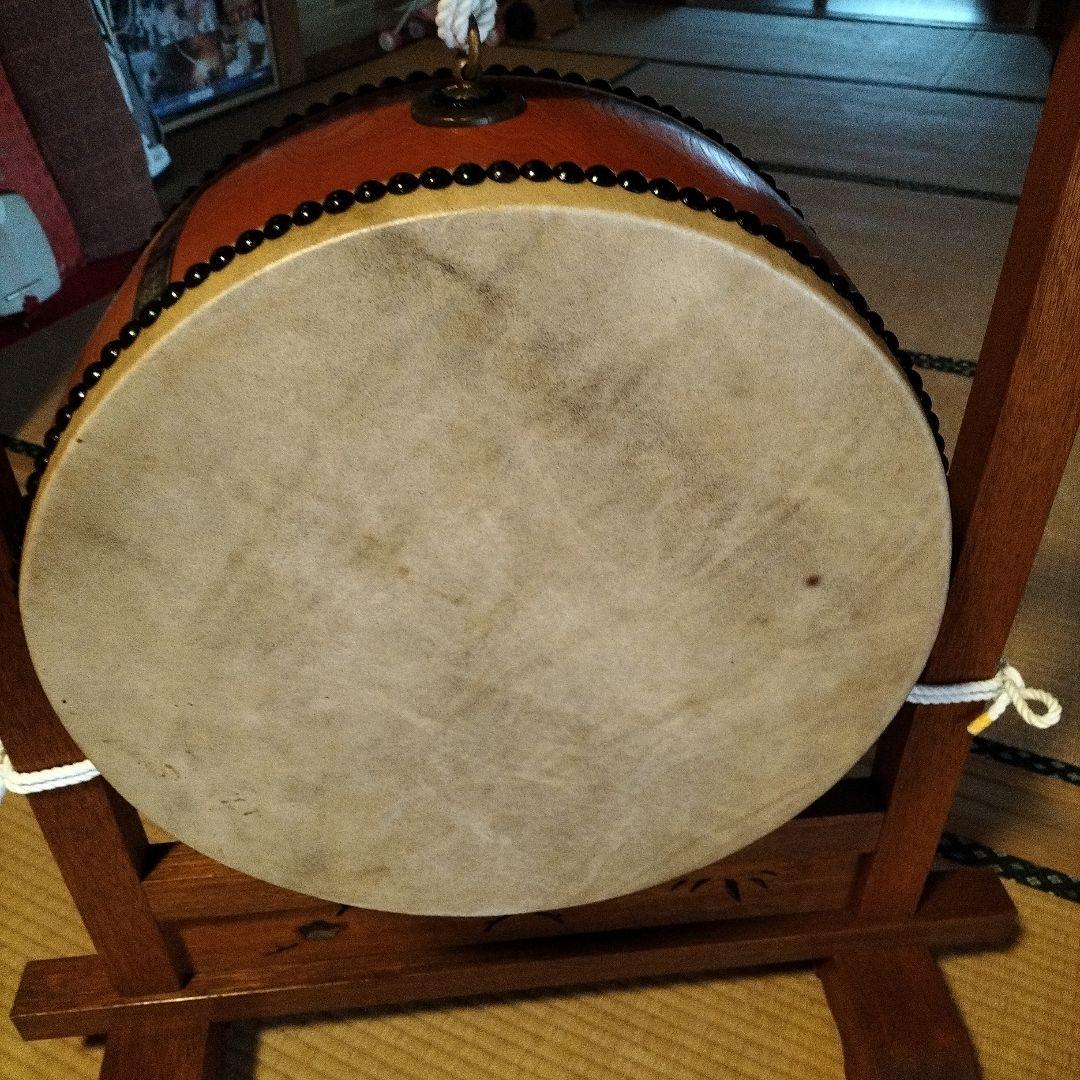 和太鼓　平胴太鼓　鳥居台付き　1.5尺 約45cm 中古良品