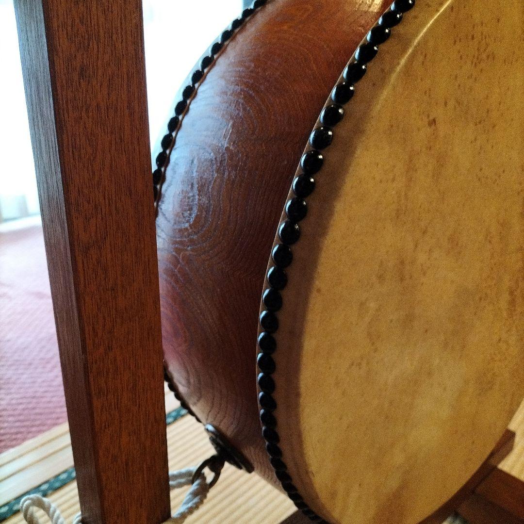 和太鼓　平胴太鼓　鳥居台付き　1.5尺 約45cm 中古良品