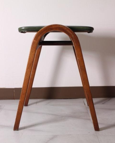 秋田木工 ヴィンテージ スタッキング スツール チェア 椅子 曲木 モスグリーン