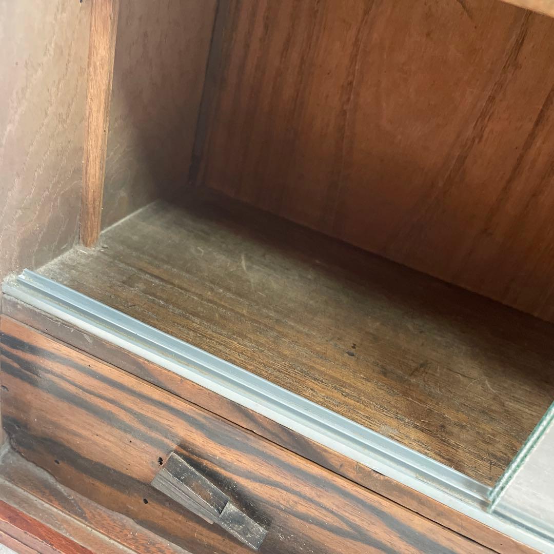 【値下げ】木製ガラスケース 引き出し　取手　アンティーク　ショーケース　卓上