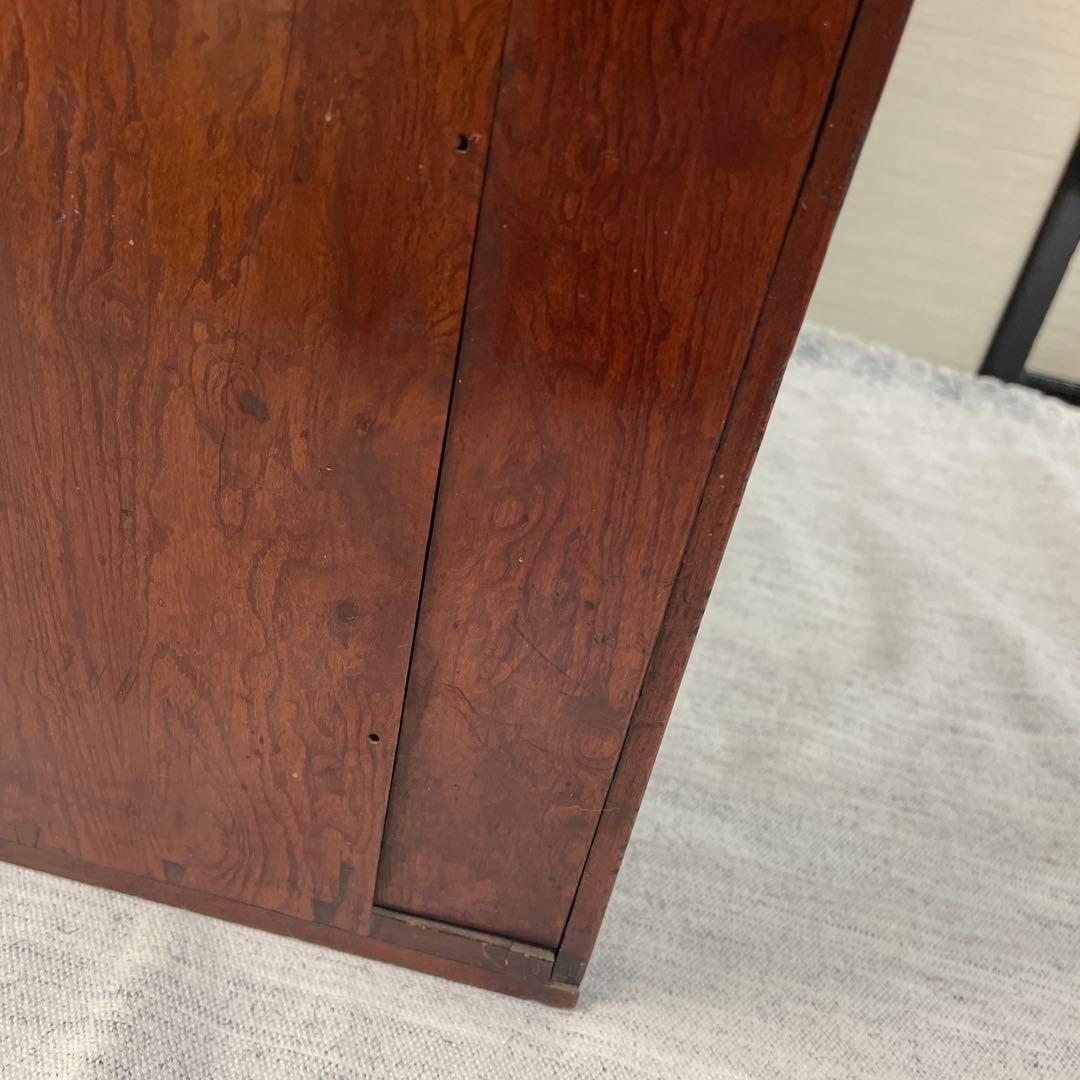 【値下げ】木製ガラスケース 引き出し　取手　アンティーク　ショーケース　卓上