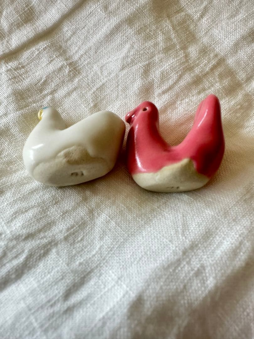 石木文　白鳥スワン　ピンク小鳥