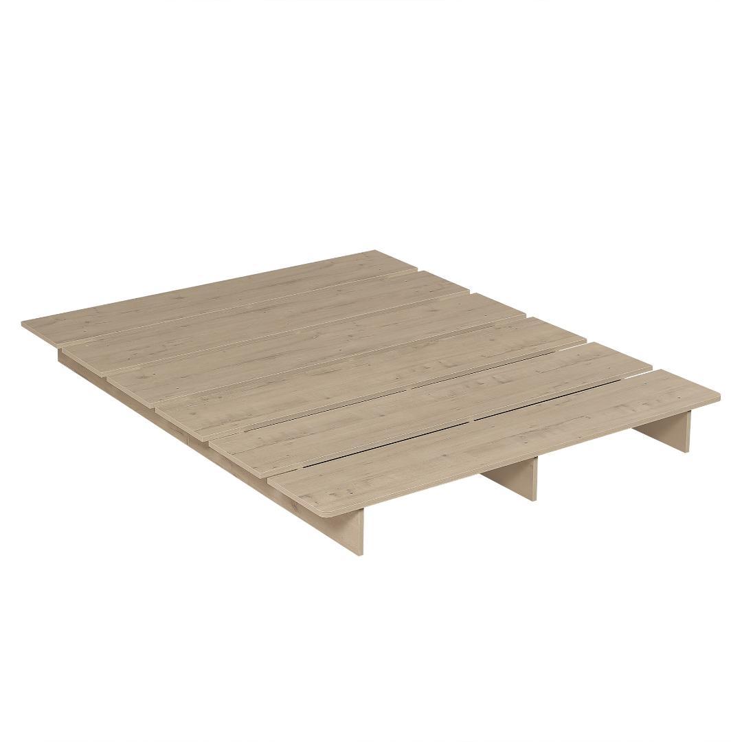 【幅140cm】ベッド　脚付き　木目調　コンパクト　NATURAL