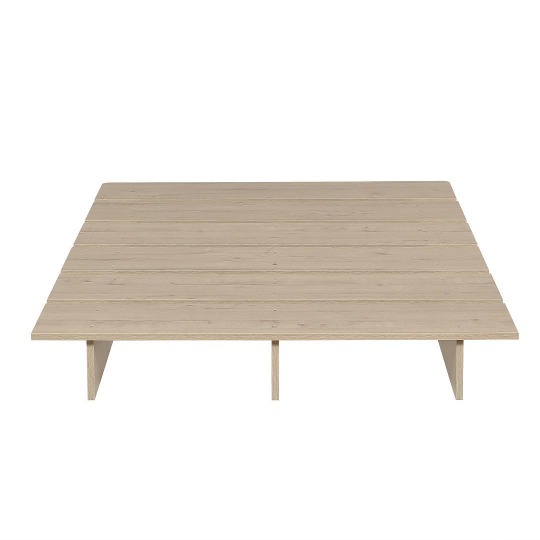 【幅140cm】ベッド　脚付き　木目調　コンパクト　NATURAL