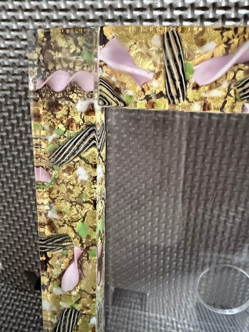 イタリア製　ベネチアングラス　海外　写真立て　ムラーノ　ガラス フォトフレーム