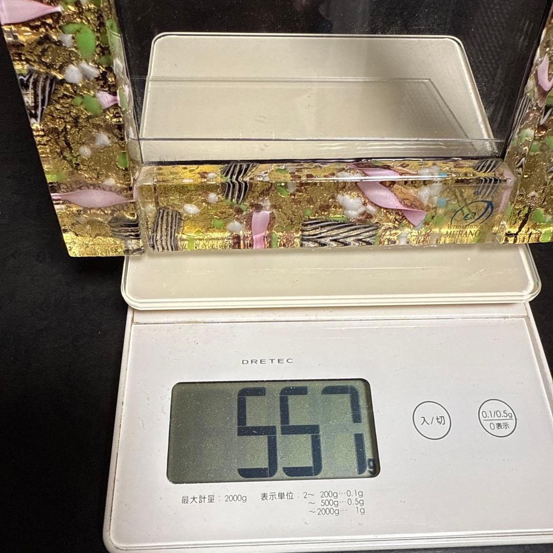 イタリア製　ベネチアングラス　海外　写真立て　ムラーノ　ガラス フォトフレーム