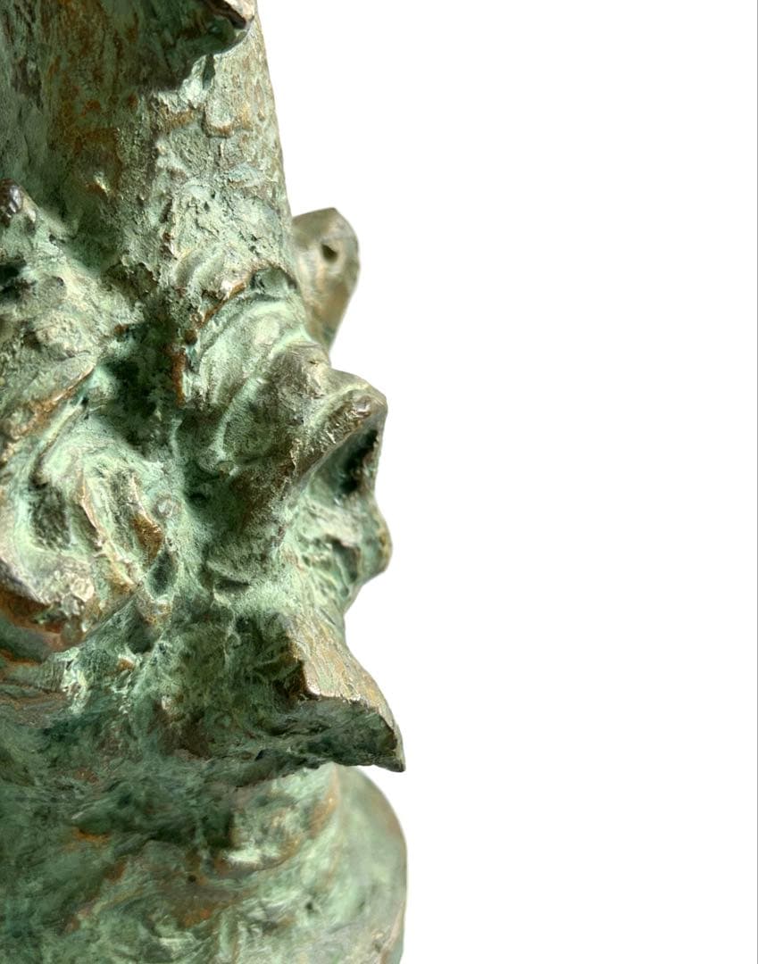 激希 北村西望 ブロンズ像 銅製彫刻 『飛躍』 人間国宝 共箱 日本工芸